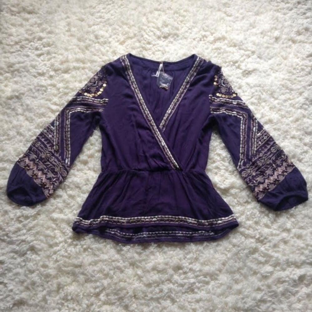 Free People beaded blouse - Picture 3 of 5